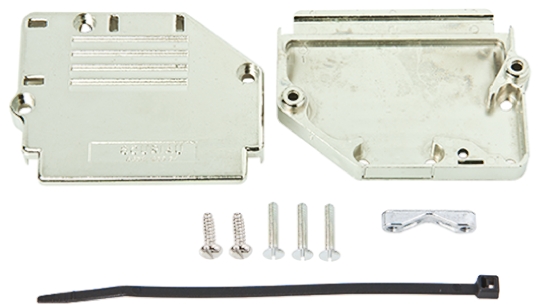 Amphenol Communications Solutions 863093C Series Thermoplastic Angled, Straight D Sub Backshell, 37 Way, Strain Relief