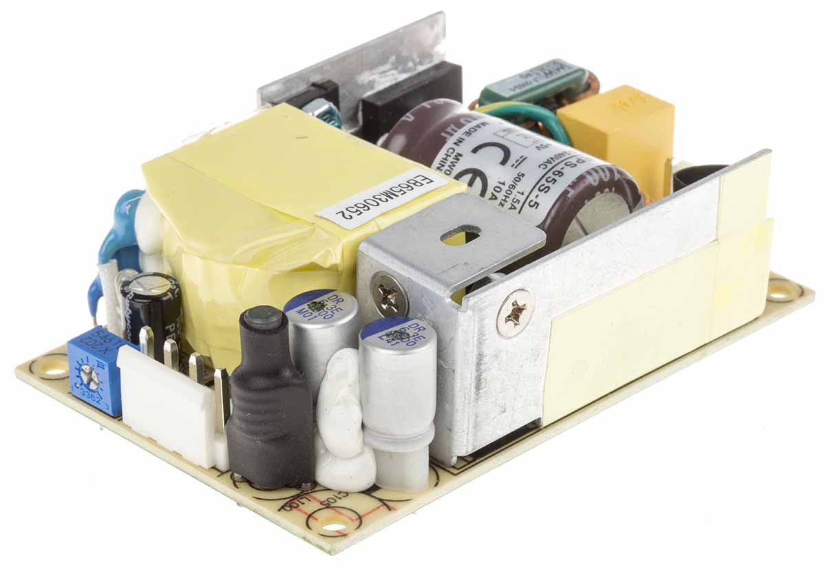 MEAN WELL Switching Power Supply, EPS-65S-5, 5V dc, 11A, 55W, 1 Output, 127 → 370 V dc, 90 → 264 V ac