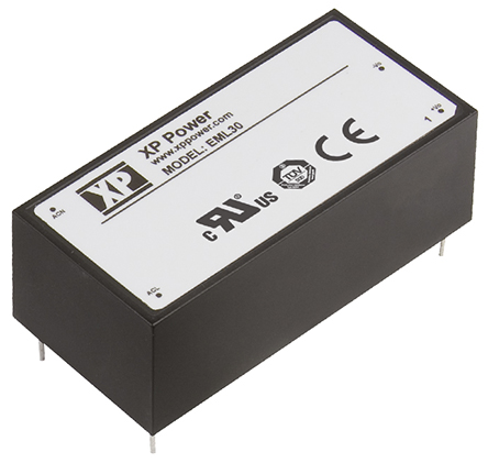XP Power Switching Power Supply, EML30US15-E, 15V dc, 2A, 30W, 1 Output, 120 → 370 V dc, 85 → 264 V ac