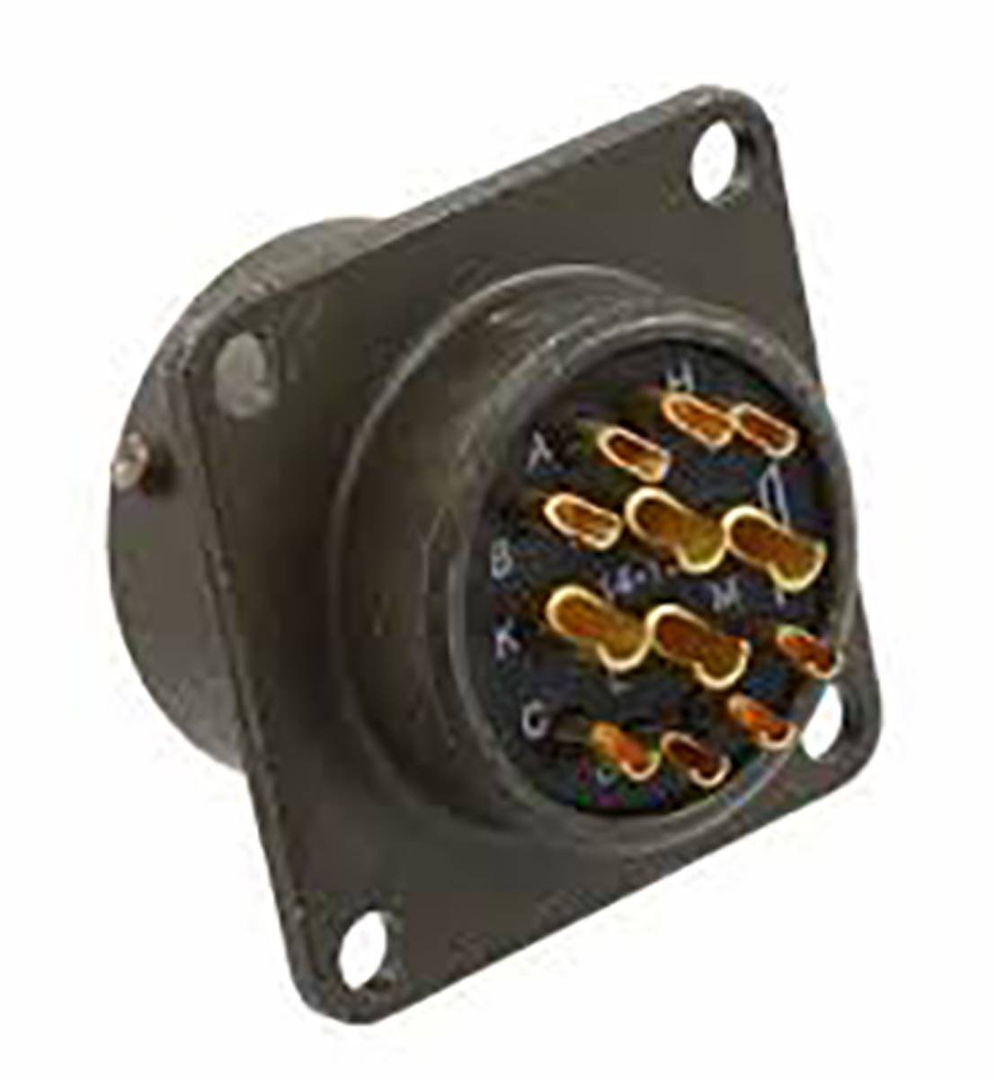 Amphenol Socapex, PT, Copper Alloy 12 Way Panel Mount MIL Spec Circular Connector ReceptacleGreen, Socket