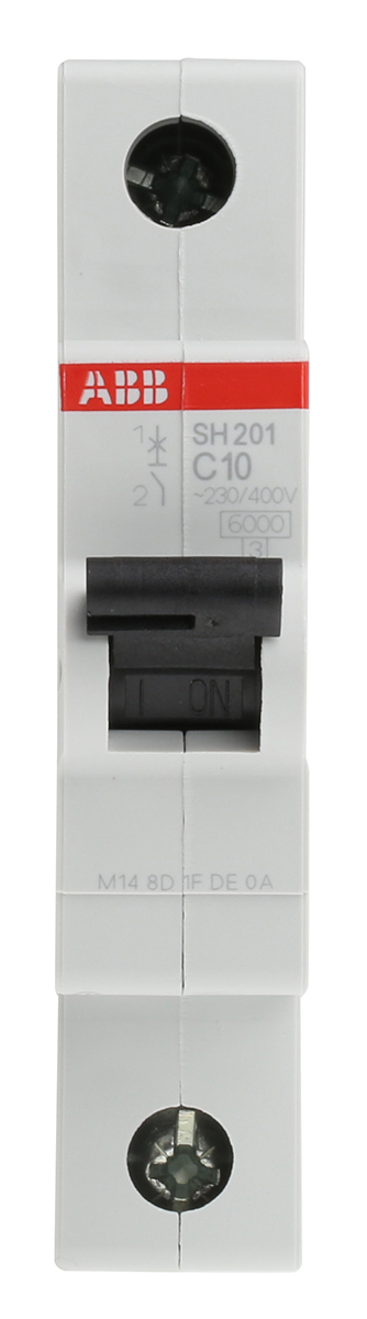 ABB Compact Home SH200 MCB, 1P, 10A Curve C, 440V AC, 60V DC, 6 kA Breaking Capacity