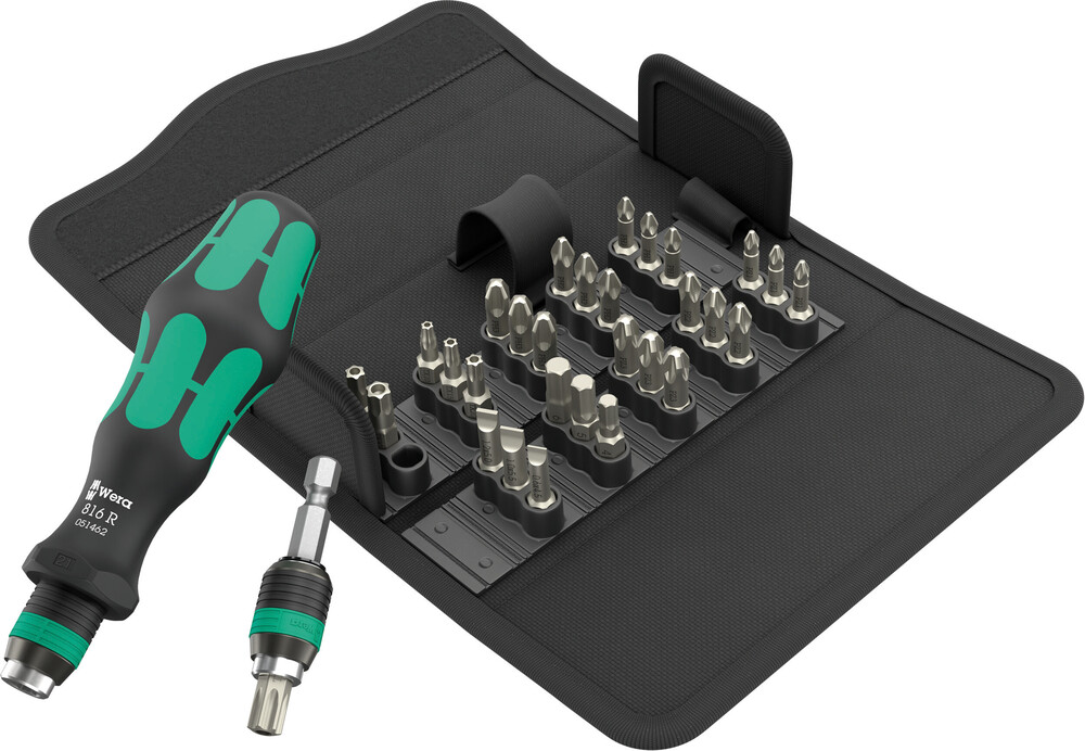 Wera Hex-Plus, Phillips, Pozidriv, Slotted, Torx Bit Holder Screwdriver, 32-Piece