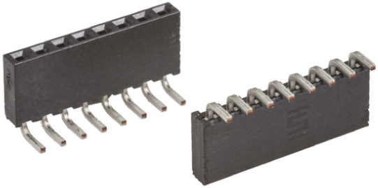 Samtec SQT Series Right Angle Through Hole Mount PCB Socket, 10-Contact, 1-Row, 2mm Pitch, Solder Termination