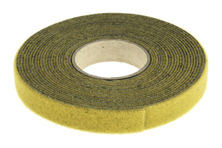 RS PRO Cable Tie, Hook and Loop, 5m x 16 mm, Yellow Nylon, Pk-1