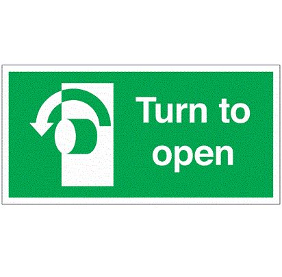 RS PRO Vinyl Polyester Sign Turn To Open Sign With English Text