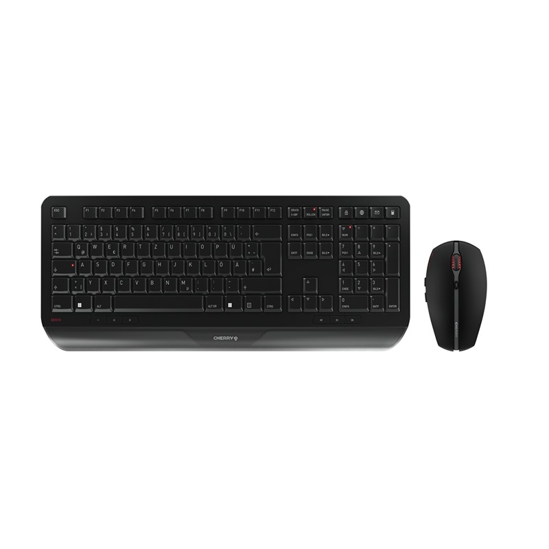 Cherry CHERRY GENTIX DESKTOP Wireless Ergonomic Keyboard and Mouse Set, QWERTZ (German), Black