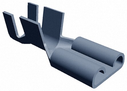 TE Connectivity FASTON .250 Uninsulated Female Spade Connector, Receptacle, 6.35 x 0.81mm Tab Size, 0.3mm² to 0.8mm²
