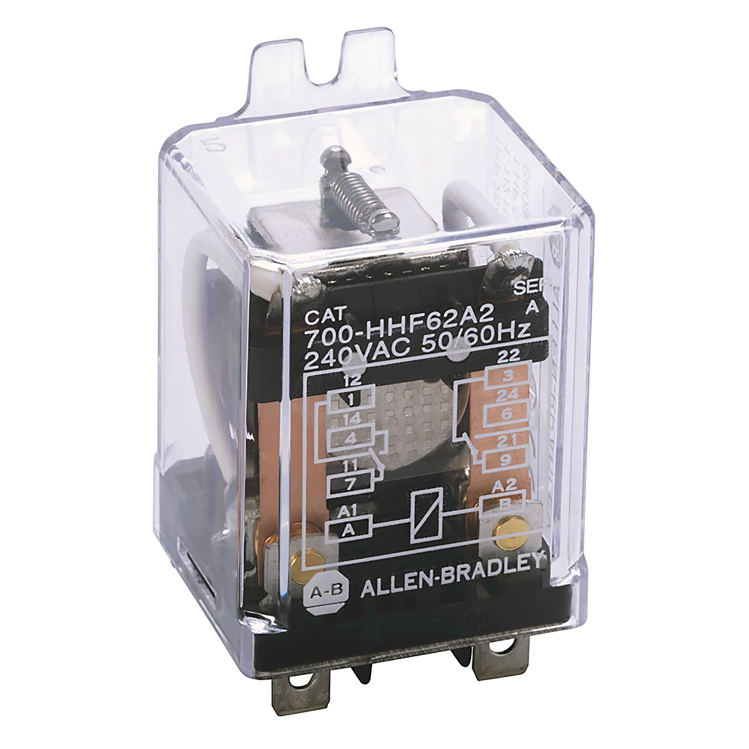 Allen Bradley Flange Mount Non-Latching Relay, 120V ac Coil, 25A Switching Current, DPDT