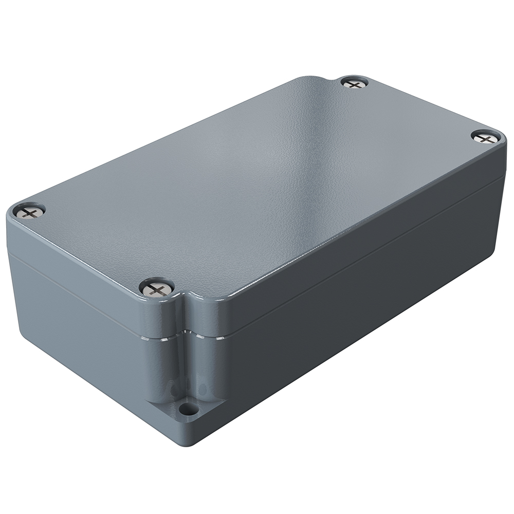 Rose Aluminium Standard Series Grey Die Cast Aluminium Enclosure, IP66, IK09, Grey Lid, 115 x 64 x 34mm
