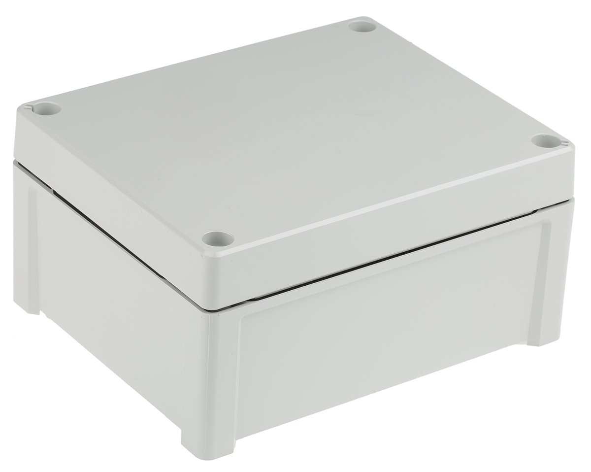 Fibox TEMPO Series Grey ABS Enclosure, IP65, Grey Lid, 201.2 x 163.2 x 98.4mm