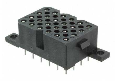 Souriau Sunbank by Eaton SMS Series Straight PCB Mount PCB Socket, 24-Contact, 4-Row, 5.08mm Pitch, Solder Termination