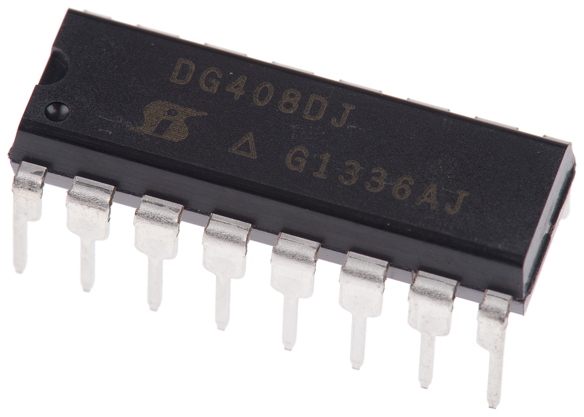 Vishay DG408DJ-E3 Analogue Switch Single 8:1 15 V, 18 V, 24 V, 28 V, 16-Pin PDIP