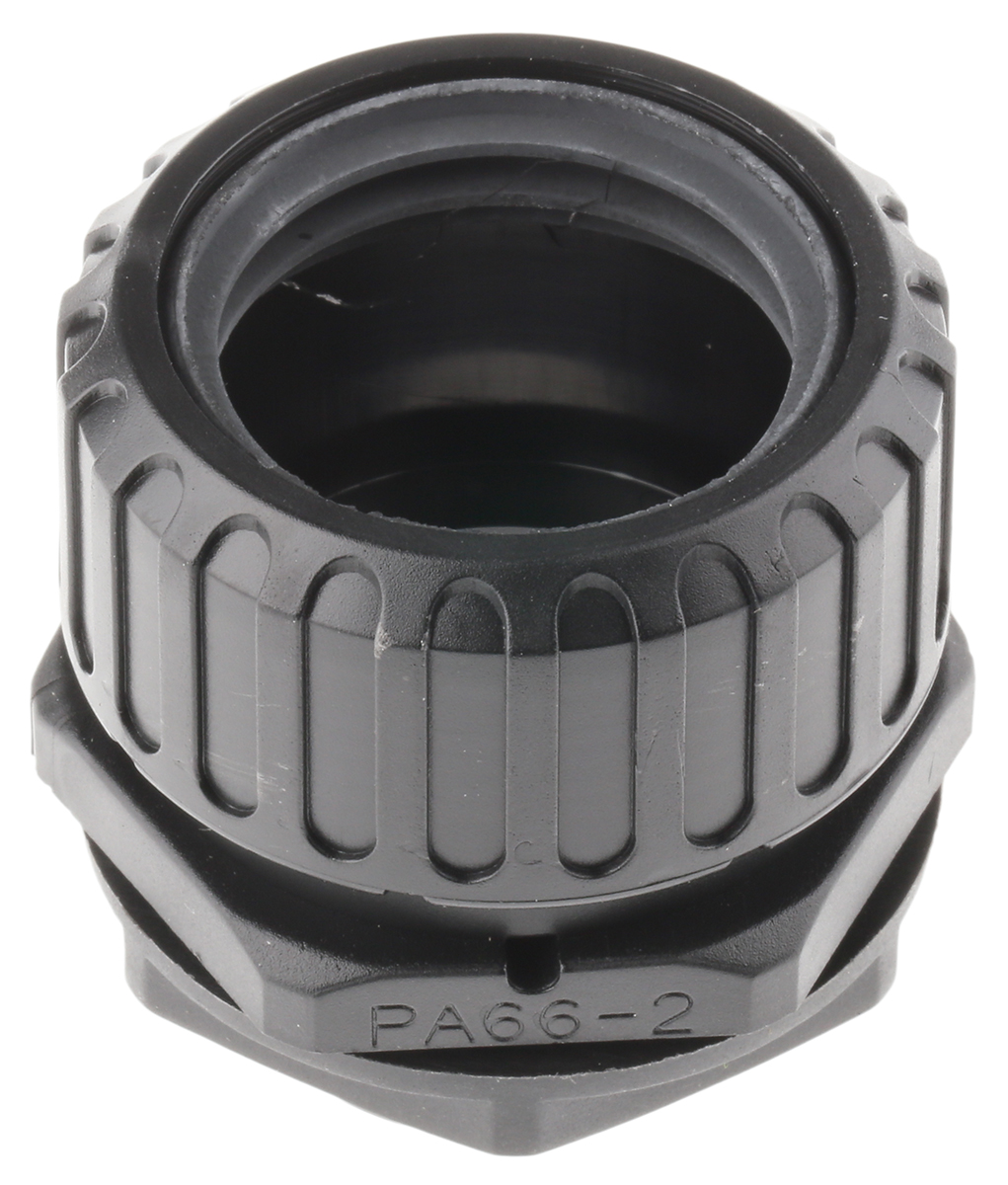 Adaptaflex Straight, Conduit Fitting, 32mm Nominal Size, M32, Nylon 66, Black IP67 rating