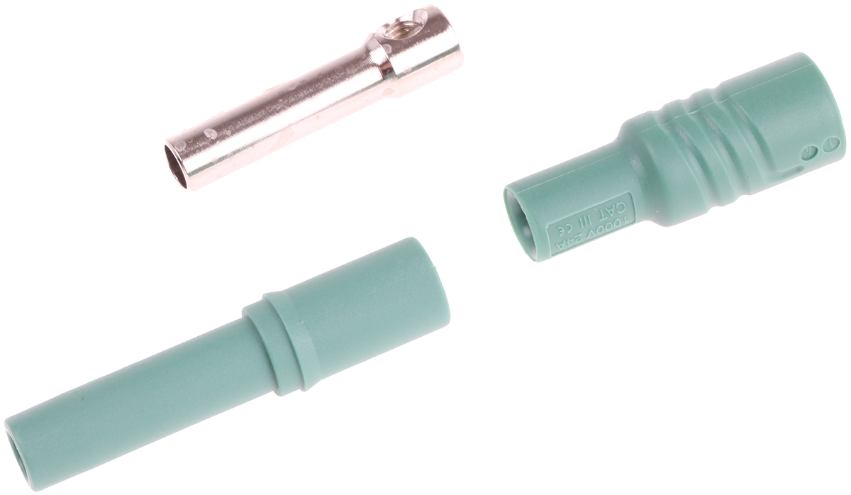 Hirschmann Test & Measurement Green Female Banana Socket, 4 mm Connector, Screw Termination, 24A, 1000V ac/dc, Nickel