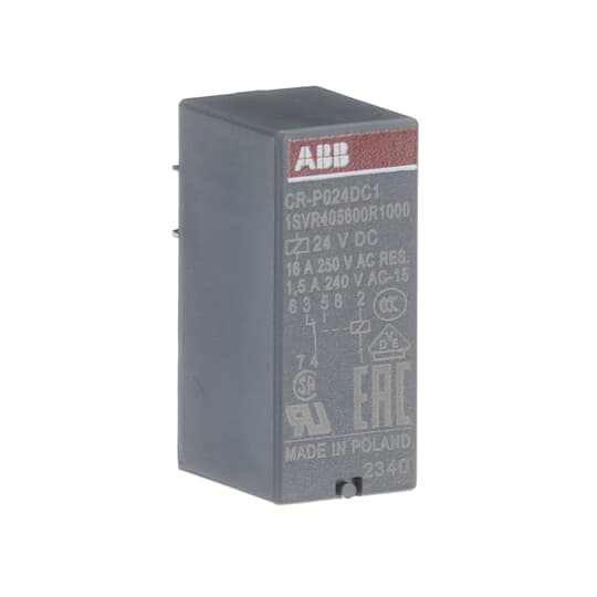 ABB CR-P Series Interface Relay, DIN Rail Mount, 24V dc Coil, SPDT, 16A Load