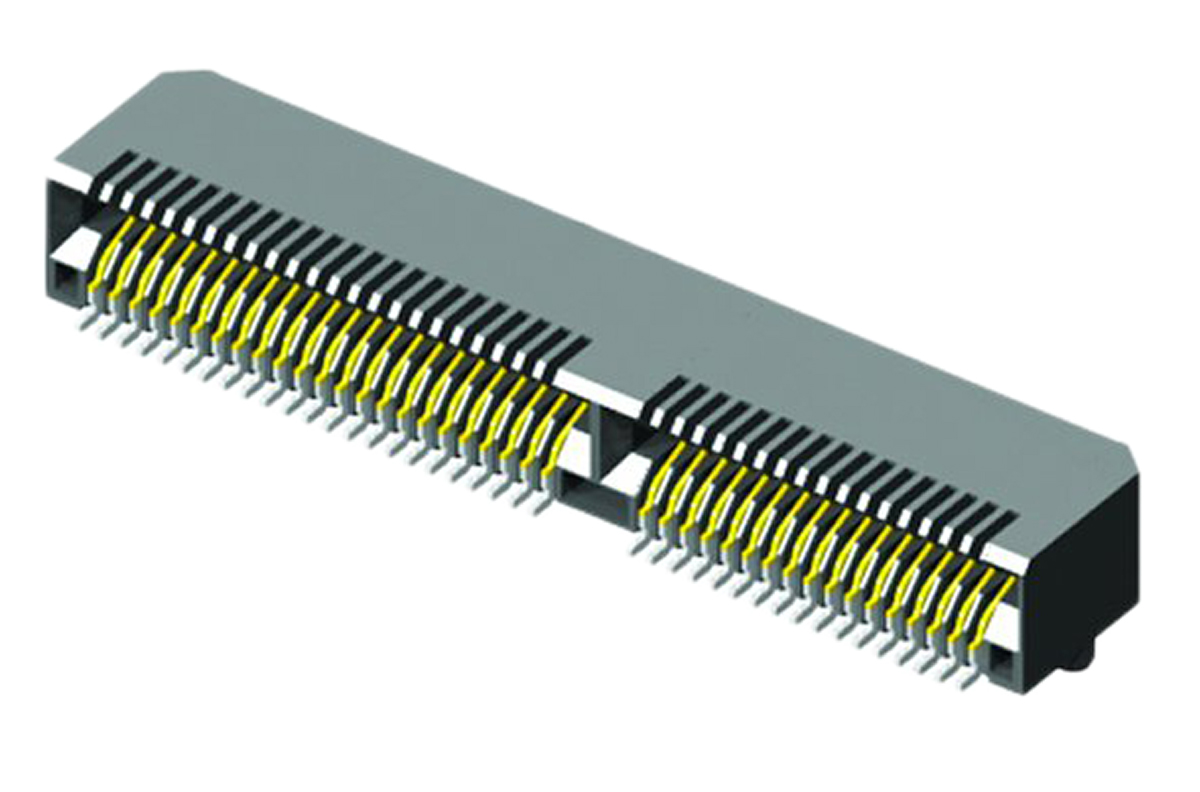 Samtec MEC8-RA Series Right Angle Female Edge Connector, Edge Mount, 60-Contacts, 0.8mm Pitch, 2-Row, Solder Termination