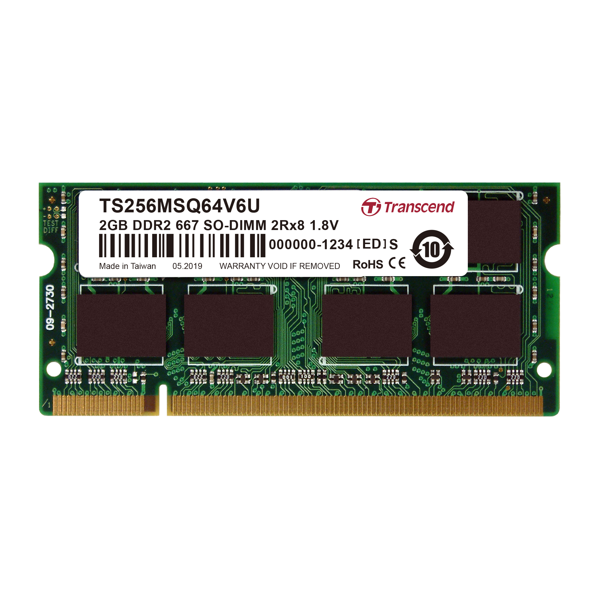 Transcend 2 GB DDR2 Desktop, Laptop RAM, 667Mbit/s, SODIMM, 1.8V