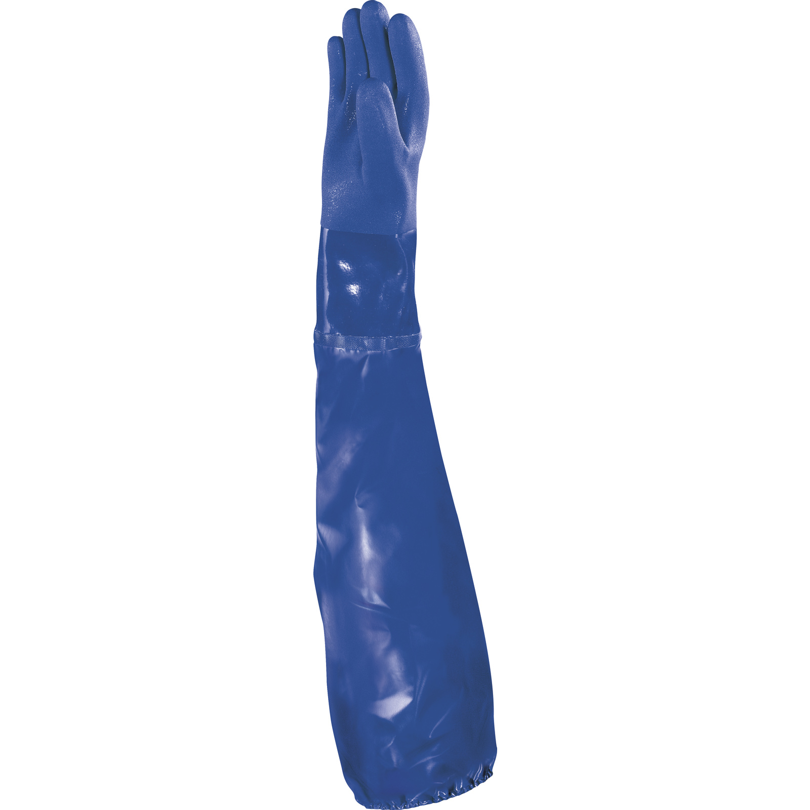 Delta Plus PETRO VE766 Blue Polyvinyl Chloride Work Gloves, Size 8, Polyvinyl Chloride Coating