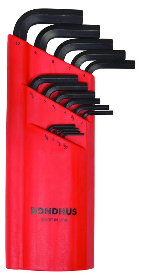 Bondhus 15 piece L Shape Metric Hex Key Set, 1.27 → 10mm