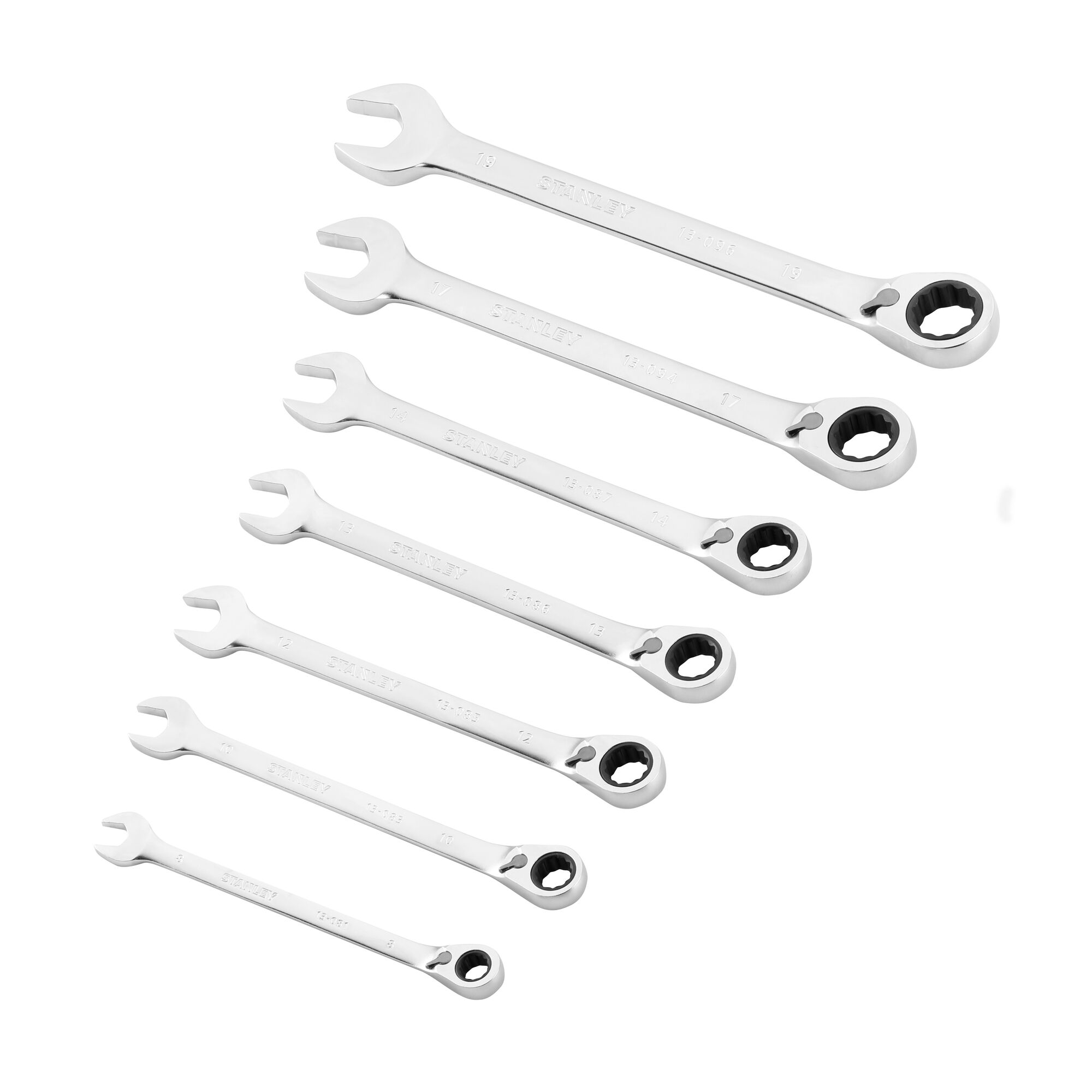 Stanley FMMT82 Series 7-Piece Combination Spanner Set, 8 mm, 10 mm, 12 mm, 13 mm, 14 mm, 17 mm, 19 mm