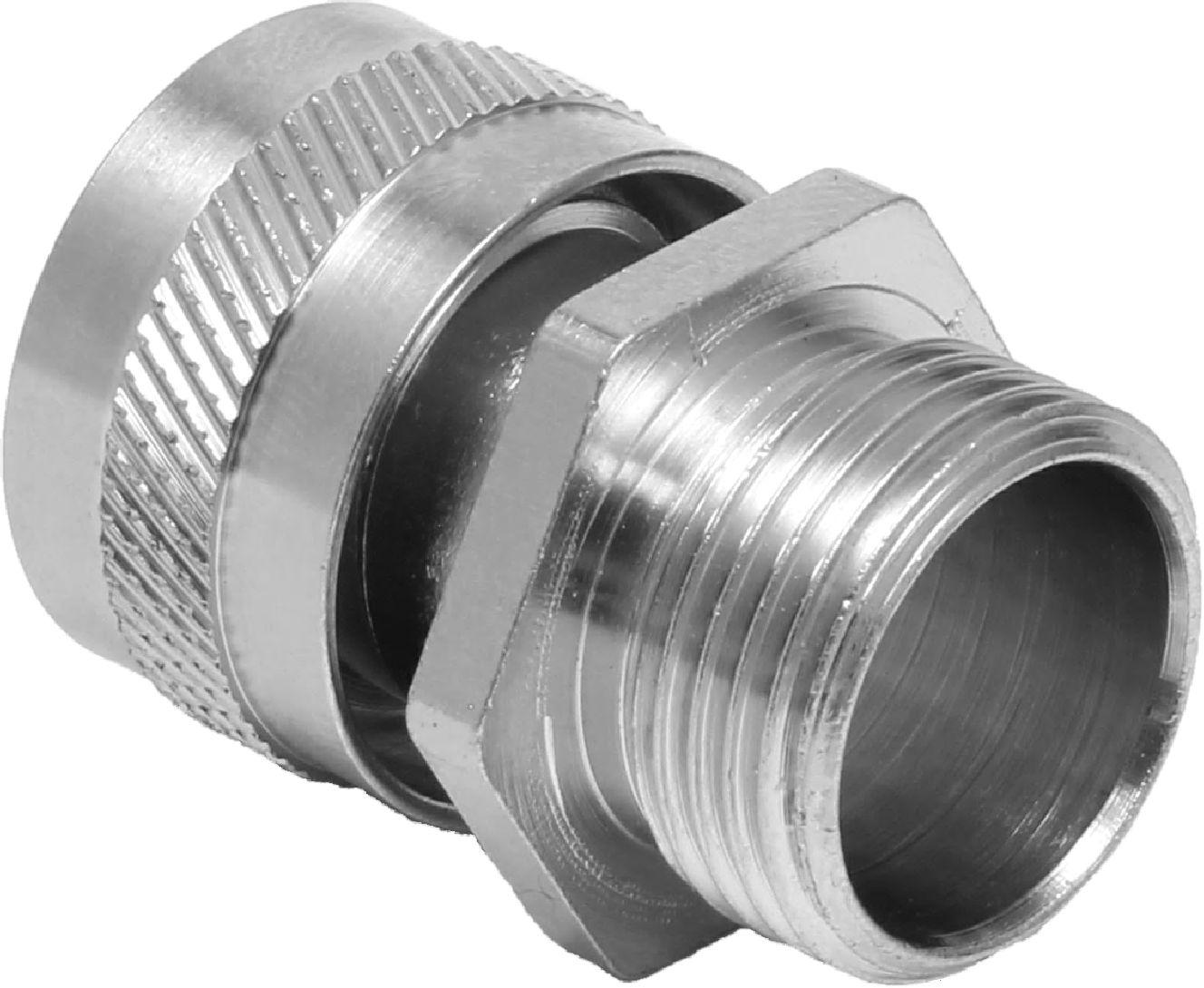 RS PRO Fixed Fitting, Conduit Fitting, 32mm Nominal Size, M32, Brass, Silver IP54 rating