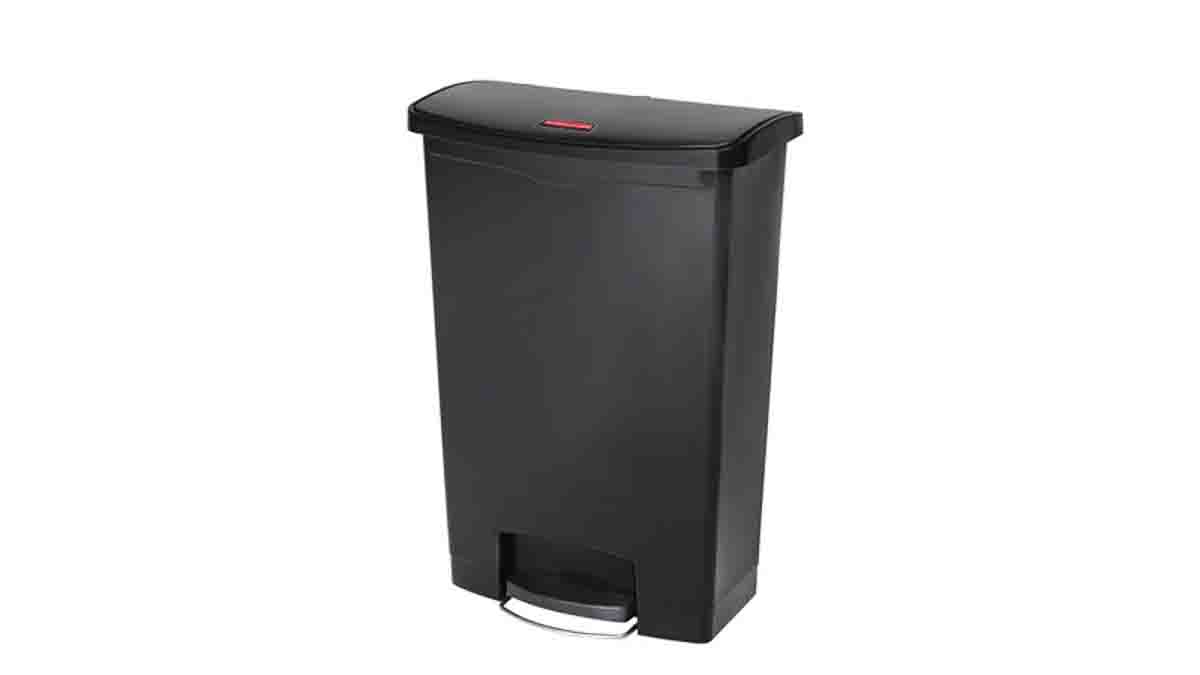 Rubbermaid Commercial Products Slim Jim 90L Black Pedal Resin Waste Bin