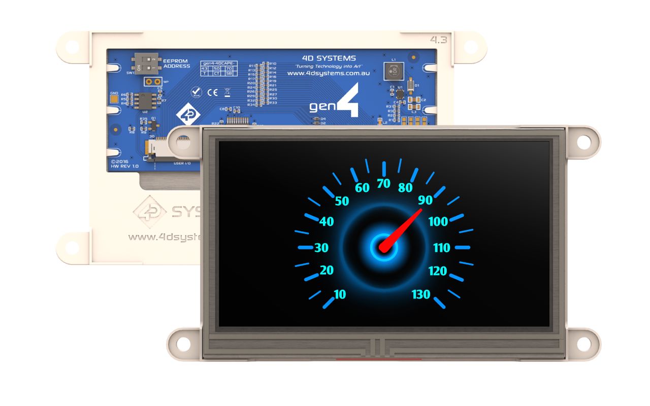 4D Systems gen4-4DCAPE-43T TFT LCD Colour Display / Touch Screen, 4.3in, 480 x 272pixels