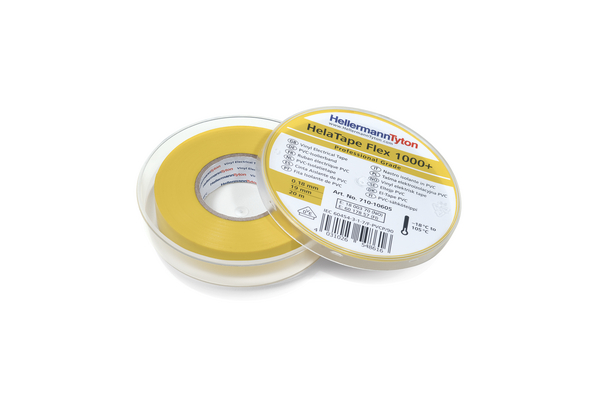 HellermannTyton HellermannTyton Yellow PVC Electrical Tape, 19mm x 20m