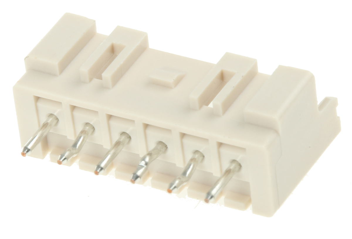 JST XA Series Straight Through Hole PCB Header, 6 Contact(s), 2.5 mm Pitch, 1 Row, Shrouded
