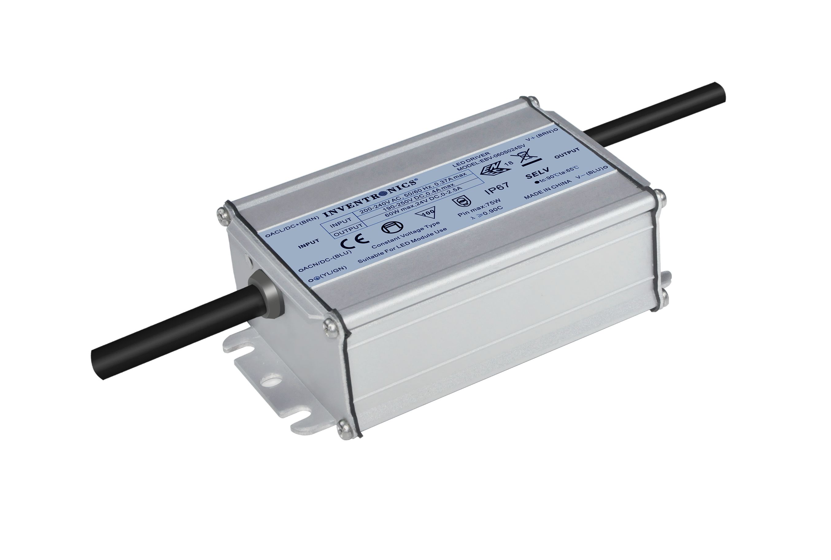Inventronics LED Driver, 48V Output, 60W Output, 1.3A Output, Constant Voltage Dimmable