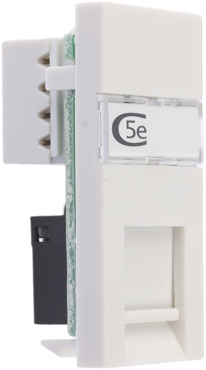 MK Electric Logic Plus Series Female RJ45 Connector, Cat5e Straight