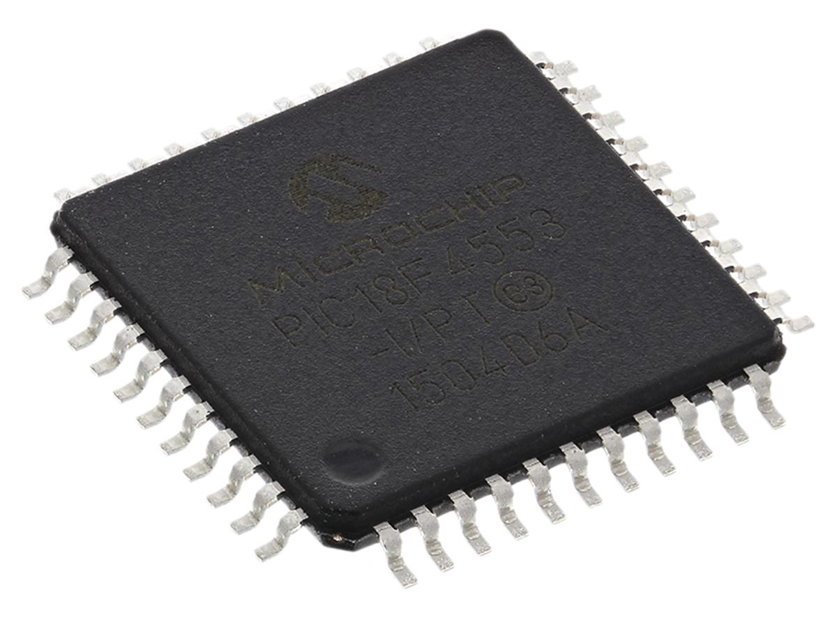 Microchip, 8 bit PIC, PIC18F4553 Microcontroller, 48 MHz, 32kB FLASH, 44-Pin TQFP