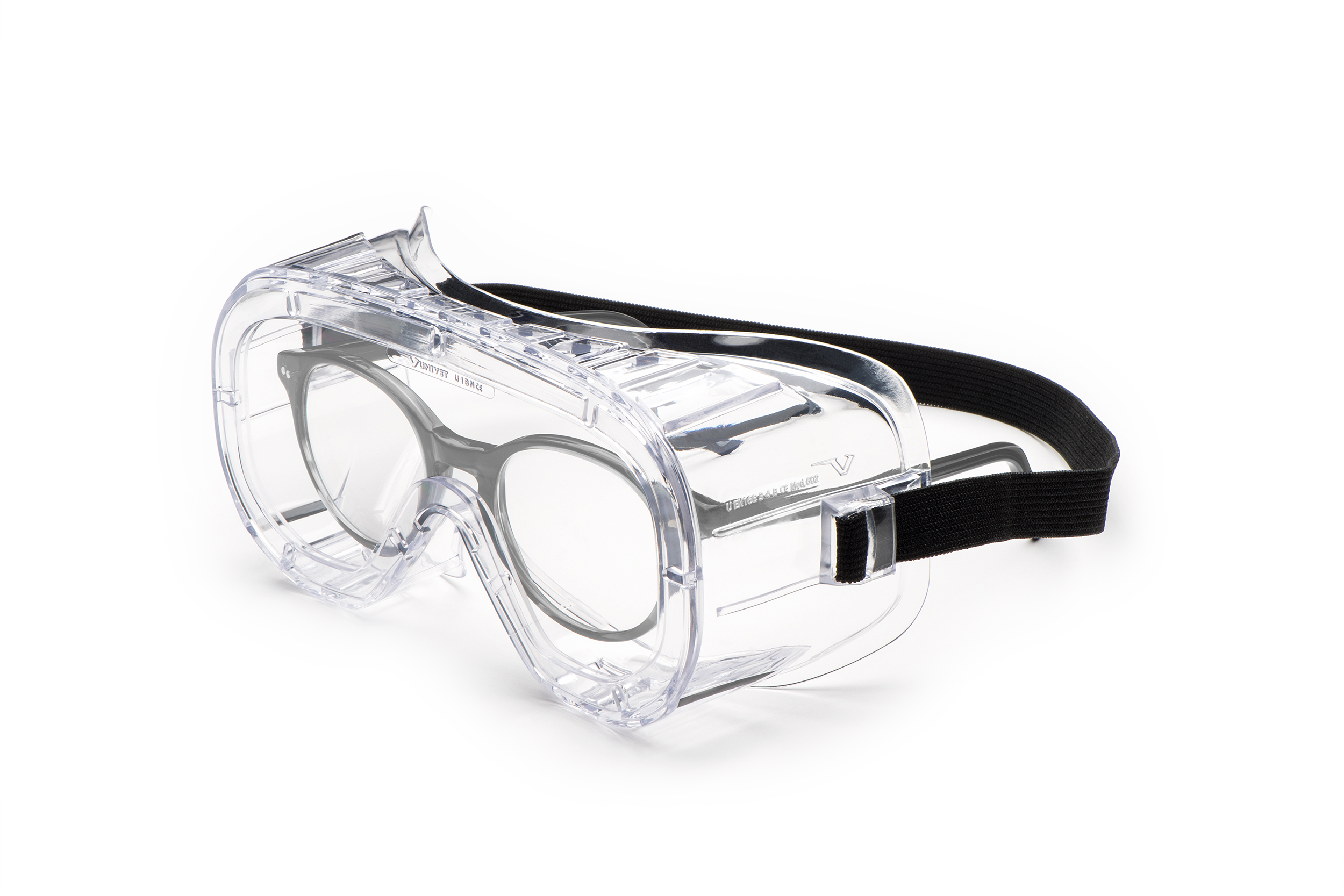Univet 602 PC, Scratch Resistant Anti-Mist Safety Goggles with Clear Lenses