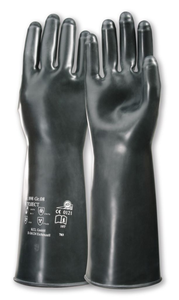 Honeywell Safety Butoject 898 Black Cotton Flock Butyl Work Gloves, Size 11