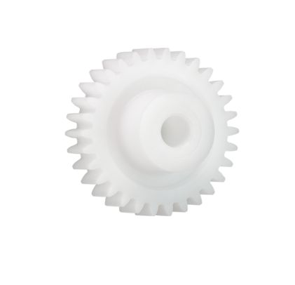 Igus Iguform S270 20 Teeth Spur Gear, 0.5 Module, 2mm Bore Diam, 6mm Pitch Diam, 4mm Hub Diam