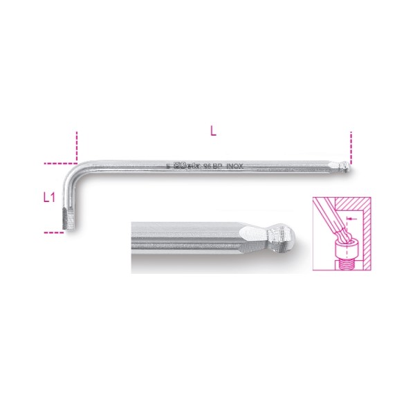 BETA L Shape Metric Hex Key, 7mm
