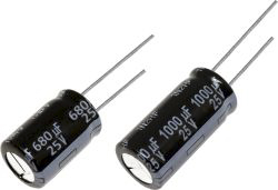 Panasonic 1500μF Aluminium Electrolytic Capacitor 25V dc, Radial, Through Hole - EEUFP1E152