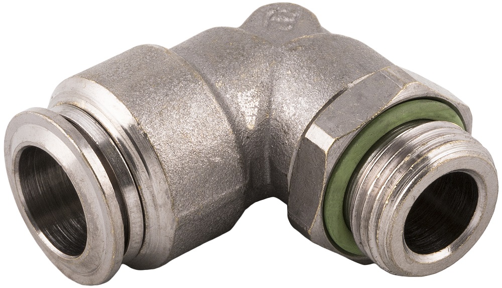 RS PRO Nickel Plated Brass Male Pneumatic Elbow Threaded-to-Tube Adapter, 1/8 in Male 6mm Threaded, Tube