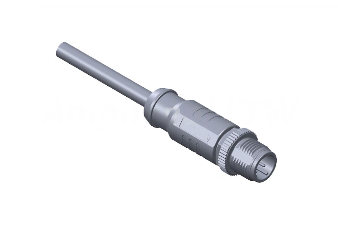 Amphenol Industrial Male 4 way M12 to Wire Lead Actuator/Sensor Cable, 1 m