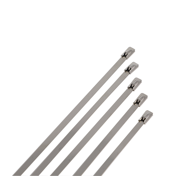 RS PRO Cable Tie, Ball Lock, 150mm x 4.6 mm 316 Stainless Steel, Pk-100