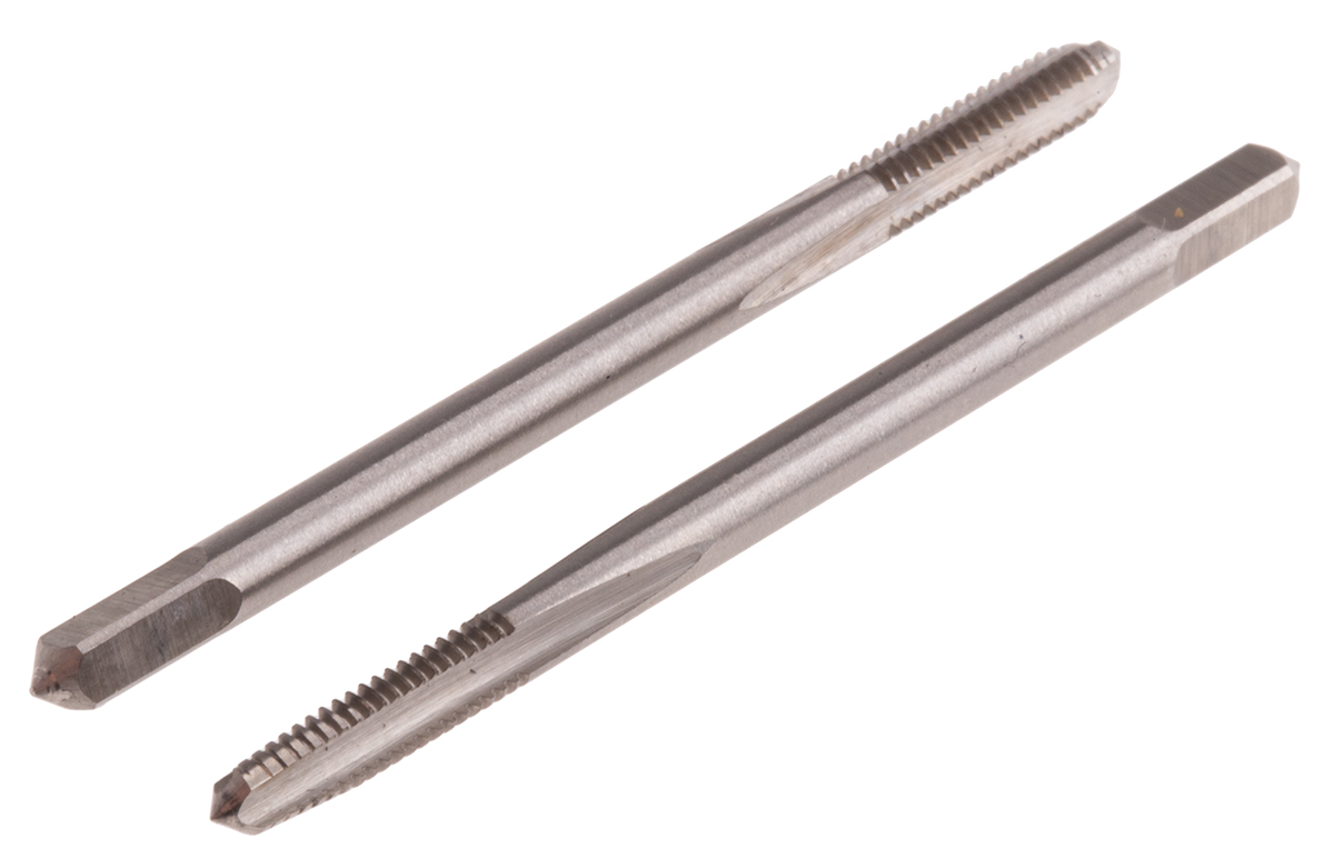 RS PRO Tap Set HSS 2-Piece 0.53mm Pitch BA Standard Hand Tap #6 BA Thread