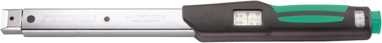 STAHLWILLE 730N Click Torque Wrench, 20 → 100Nm, 28 mm Drive, Hex Drive, 9 x 12mm Insert