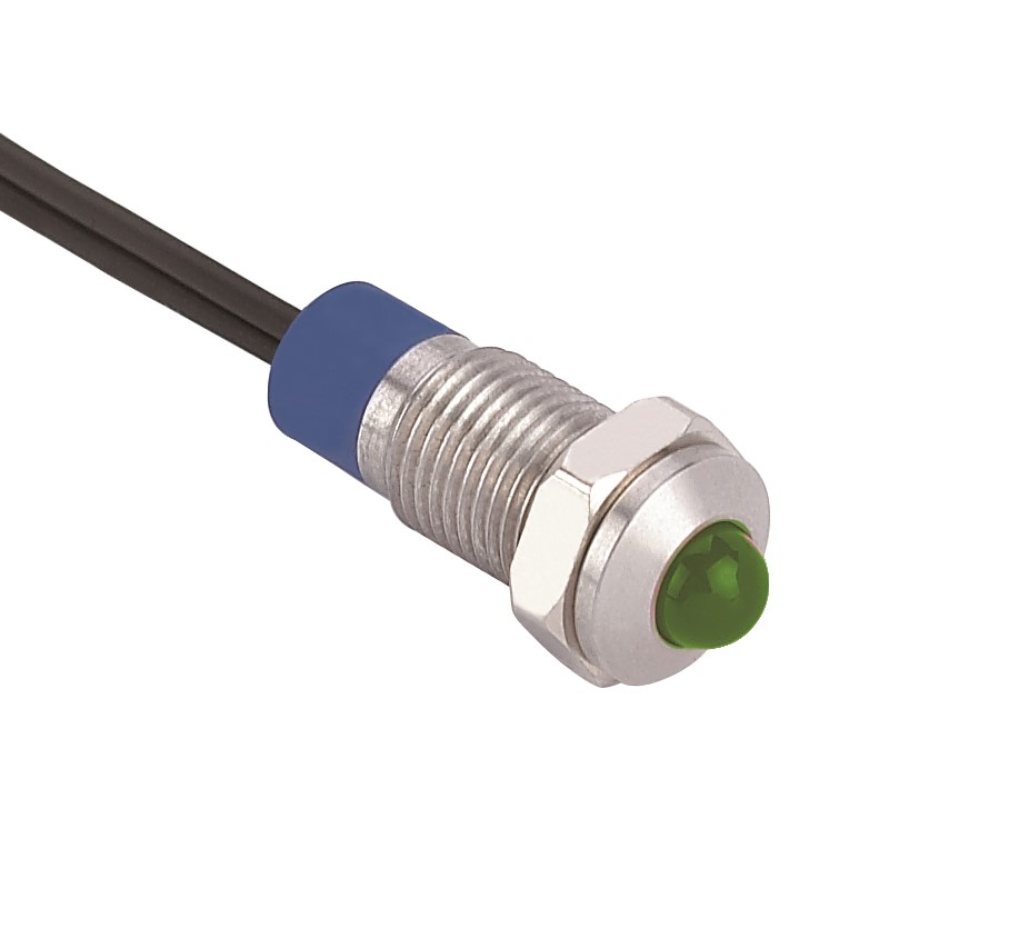 RS PRO Green Panel Mount Indicator, 24V, 8mm Mounting Hole Size, IP67