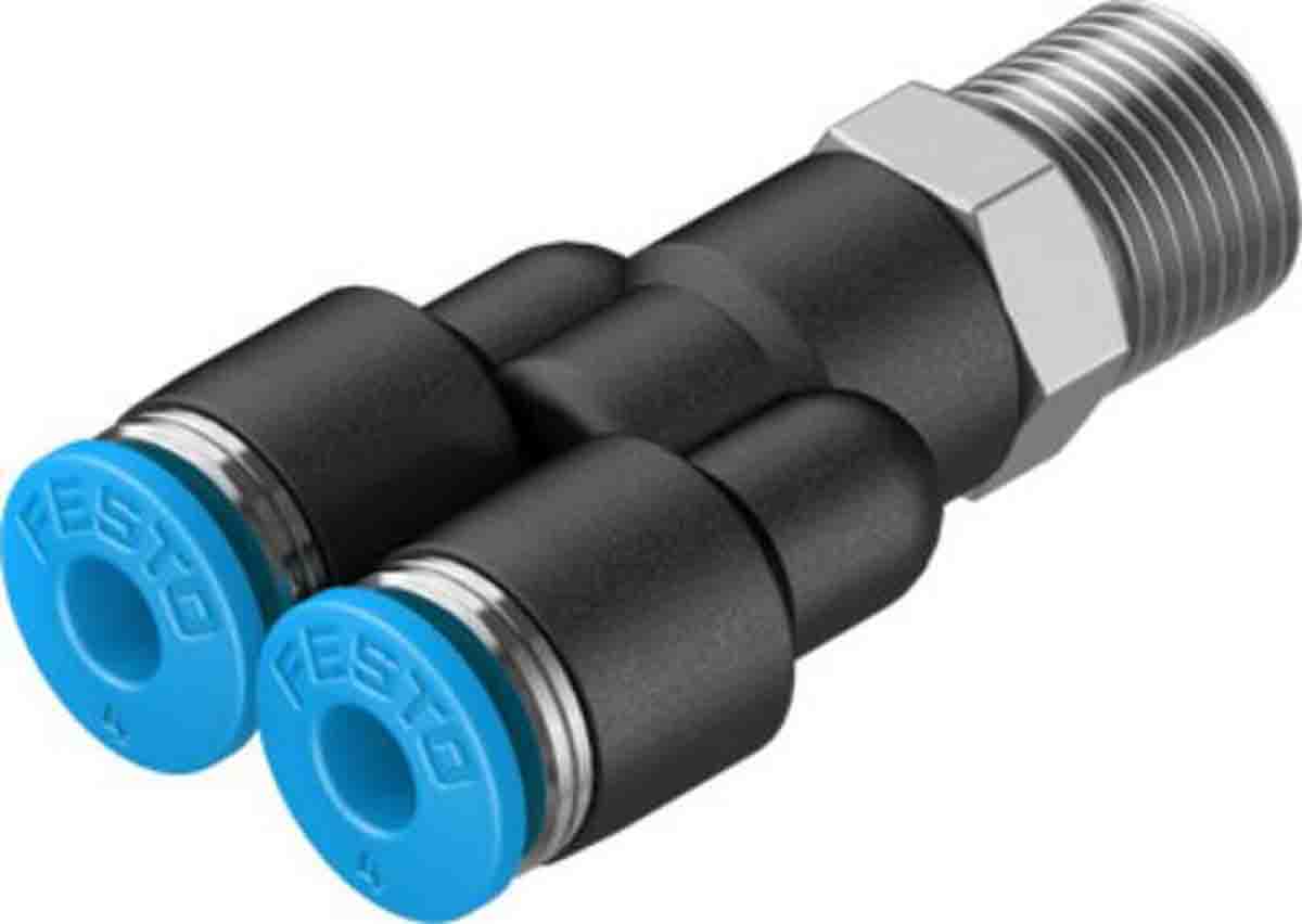 Festo Y Threaded Adaptor, Push In 4 mm to Push In 4 mm, Threaded-to-Tube Connection Style, 153138