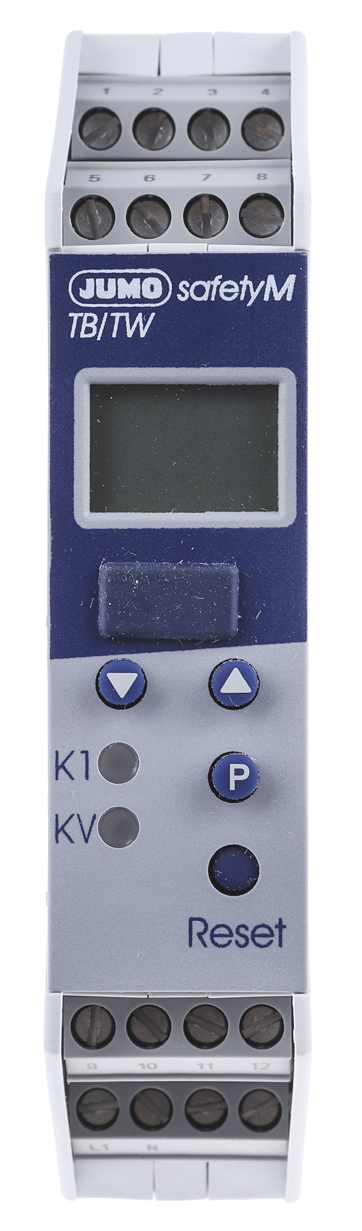 Jumo safetyM TB/TW Temperature Limiter, 22,5 x 109mm 1 (Analogue) Input, 2 Output Relay, 110 → 240 V ac Supply