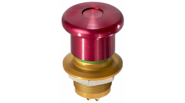 APEM ES Series Emergency Stop Push Button, 22mm Cutout, 2 NC (double pole only), IP65, IP67, IP69K