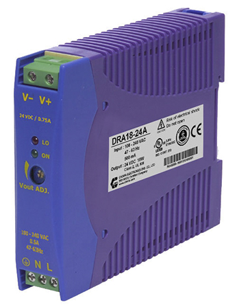 Chinfa DRA18 DIN Rail Power Supply, 90 → 264V ac ac Input, 12V dc dc Output, 1.5A Output, 18W