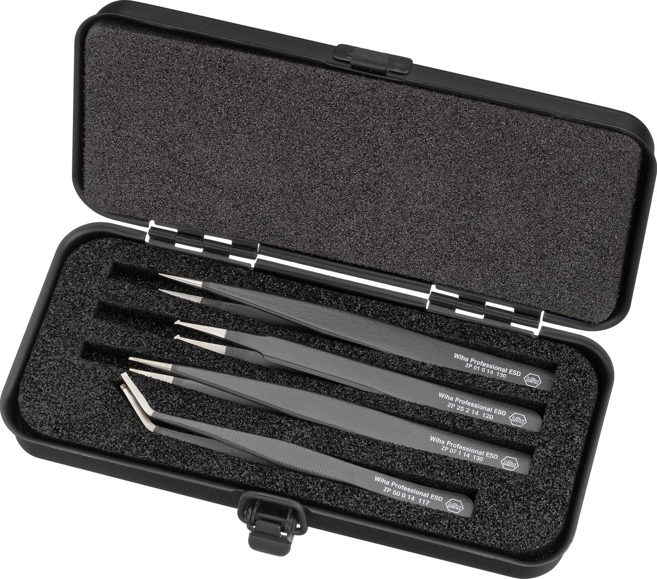 Wiha 130 mm, Chrome Nickel Steel, Flat, Tweezers