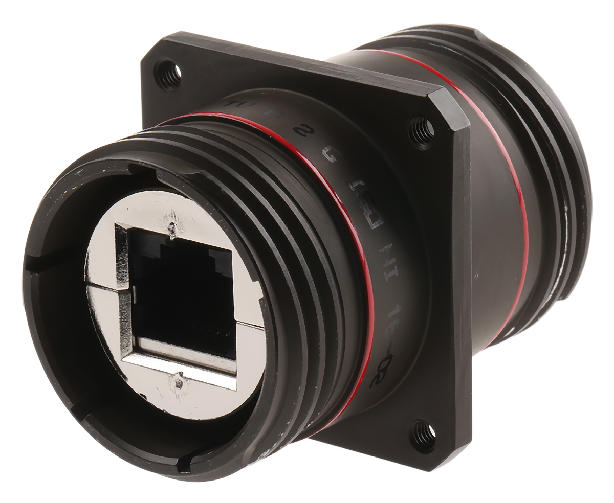 Amphenol Socapex RJFTV Series Female to Female RJ45 Connector, Panel Mount, Cat5e Straight 1 Port 8 -Way