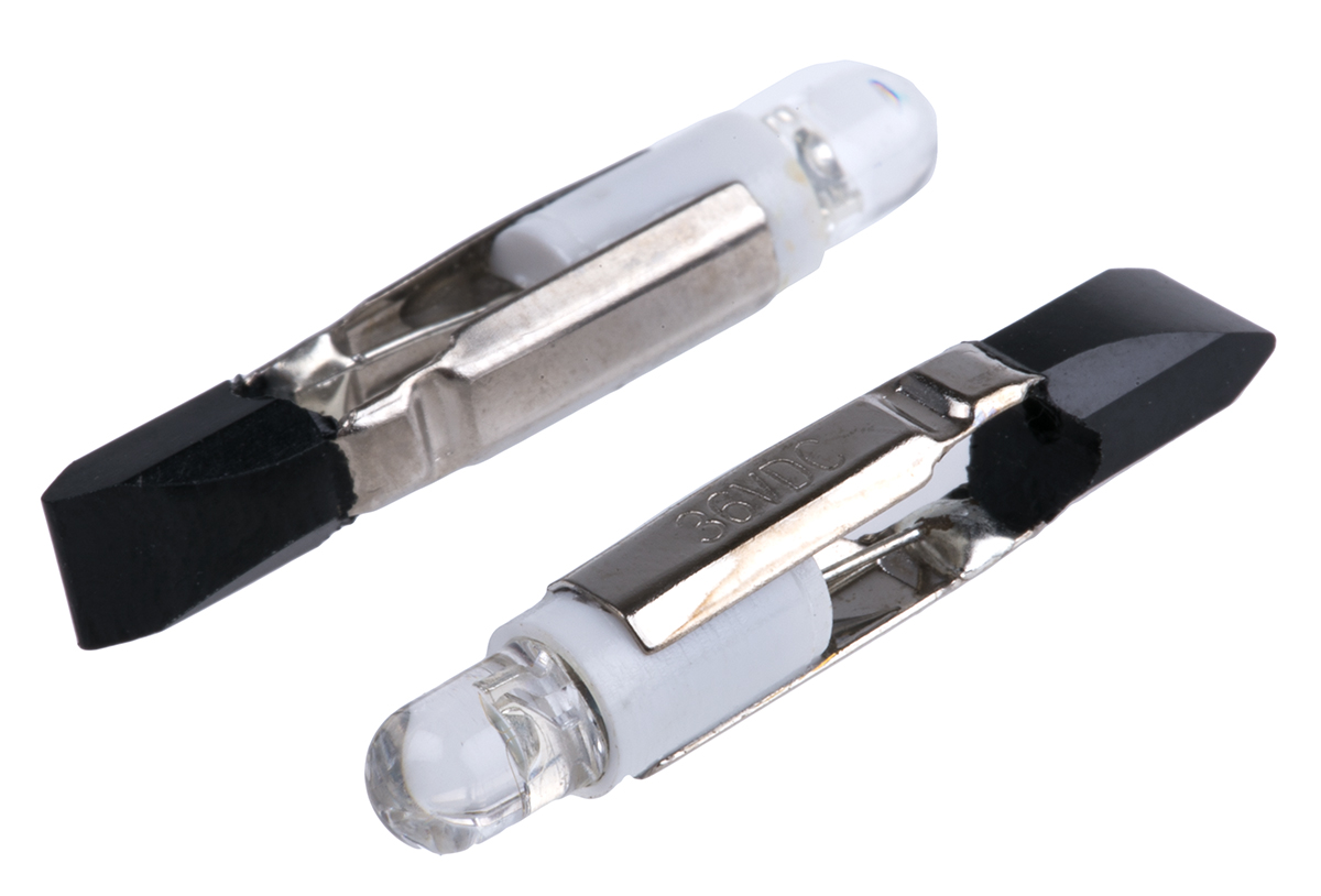 JKL Components White LED Indicator Lamp, 36V dc, Telephone Slide Base, 4.5mm Diameter, 1200mcd